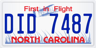 NC license plate DID7487