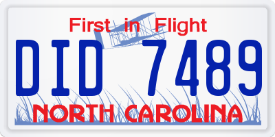 NC license plate DID7489