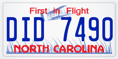 NC license plate DID7490