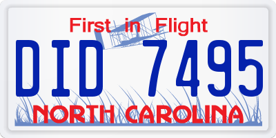 NC license plate DID7495