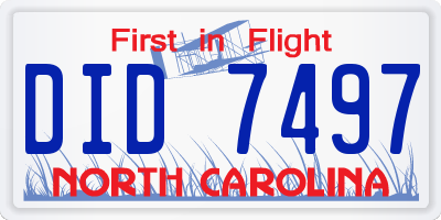 NC license plate DID7497