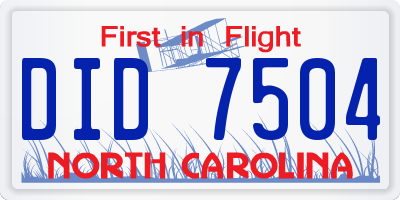 NC license plate DID7504