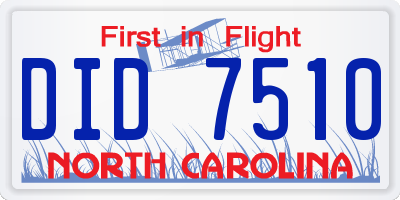 NC license plate DID7510