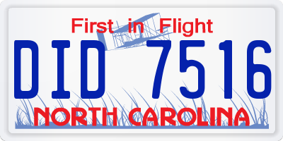NC license plate DID7516
