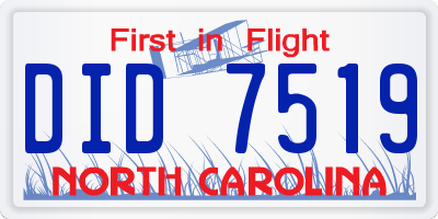 NC license plate DID7519