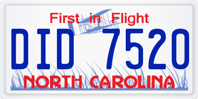 NC license plate DID7520