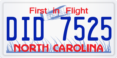 NC license plate DID7525