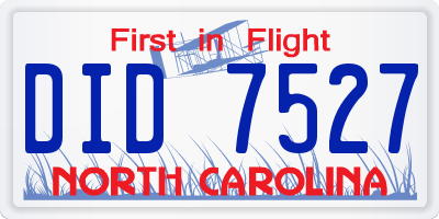 NC license plate DID7527