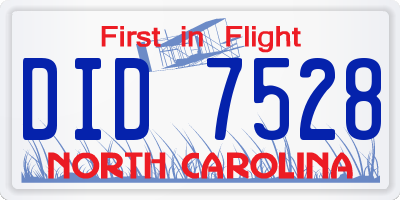 NC license plate DID7528