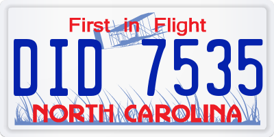 NC license plate DID7535