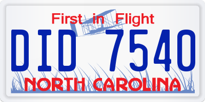 NC license plate DID7540