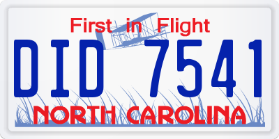 NC license plate DID7541