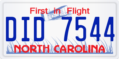 NC license plate DID7544