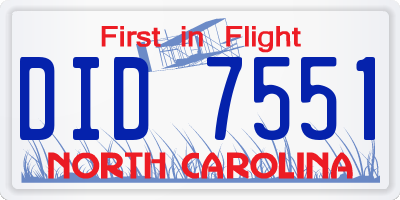 NC license plate DID7551