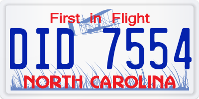 NC license plate DID7554