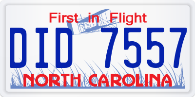 NC license plate DID7557
