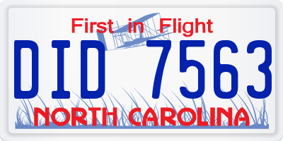 NC license plate DID7563