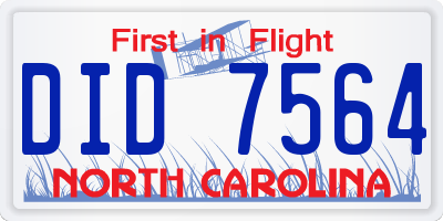 NC license plate DID7564