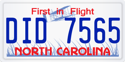 NC license plate DID7565