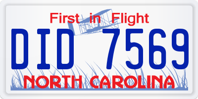 NC license plate DID7569