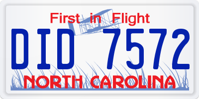 NC license plate DID7572