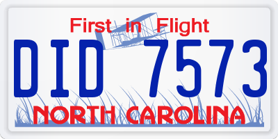 NC license plate DID7573