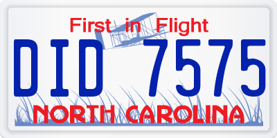 NC license plate DID7575