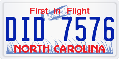 NC license plate DID7576