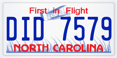 NC license plate DID7579
