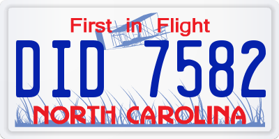 NC license plate DID7582