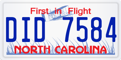 NC license plate DID7584