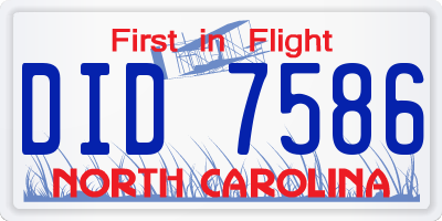 NC license plate DID7586