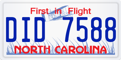 NC license plate DID7588