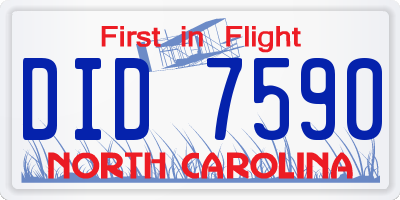 NC license plate DID7590