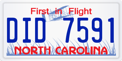 NC license plate DID7591