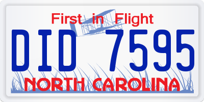 NC license plate DID7595