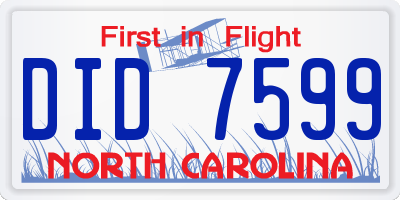 NC license plate DID7599