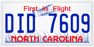 NC license plate DID7609