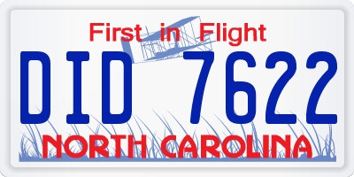 NC license plate DID7622