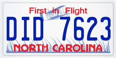 NC license plate DID7623