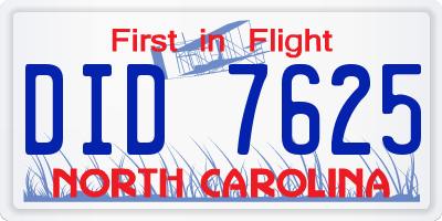 NC license plate DID7625