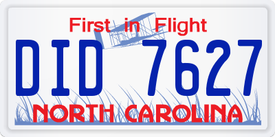 NC license plate DID7627