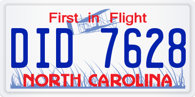 NC license plate DID7628