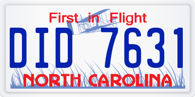 NC license plate DID7631