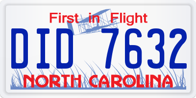 NC license plate DID7632