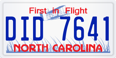 NC license plate DID7641