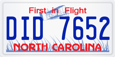 NC license plate DID7652