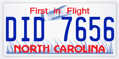 NC license plate DID7656