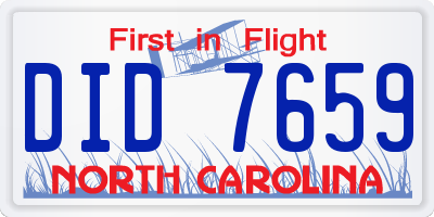 NC license plate DID7659