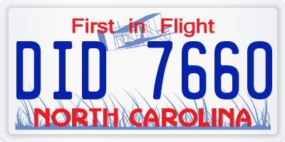 NC license plate DID7660